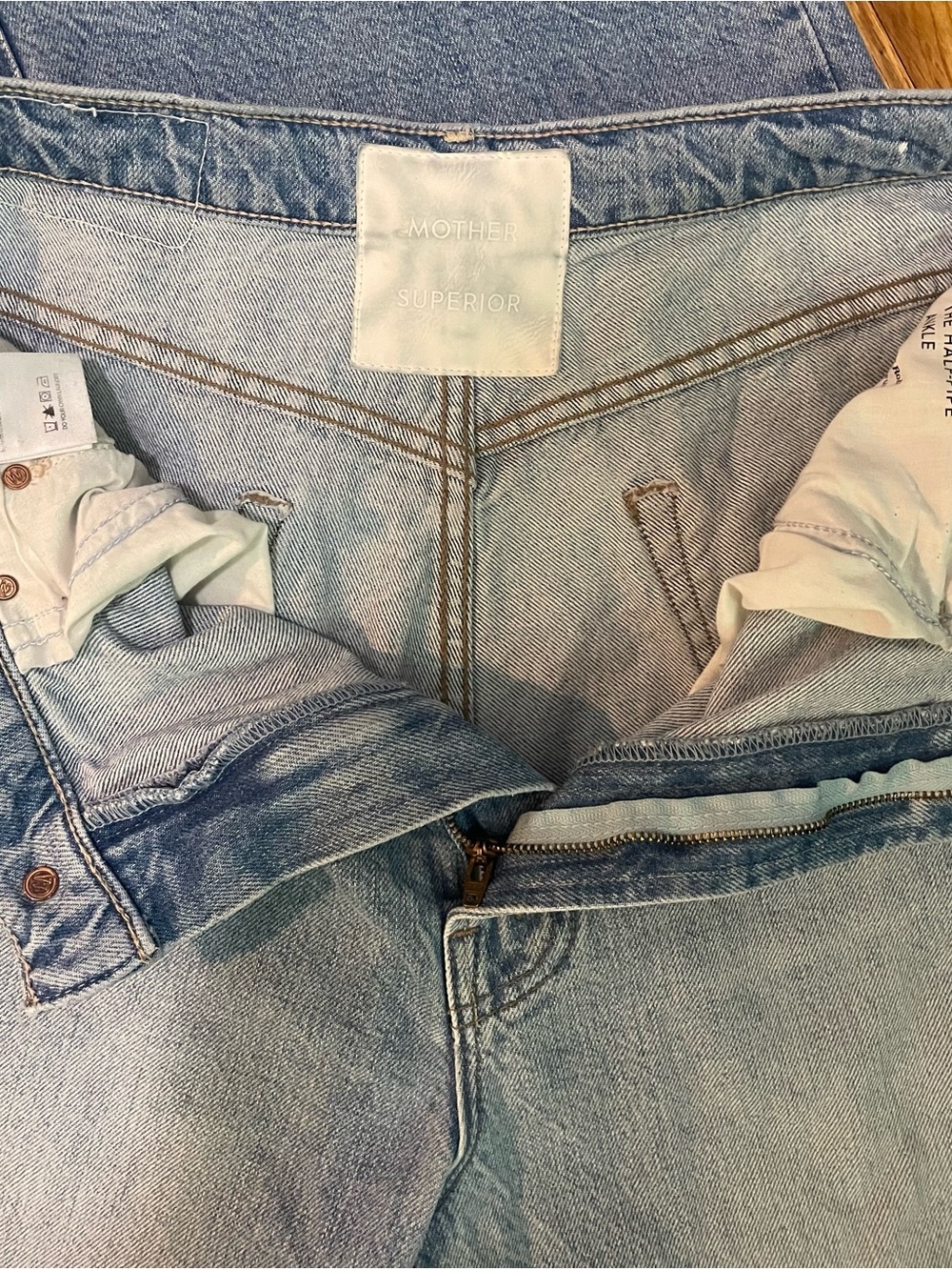 MOTHER SUPERIOR The Half-Pipe Ankle Barrel Jeans This Is How I Roll Size 31 - Picture 8 of 10
